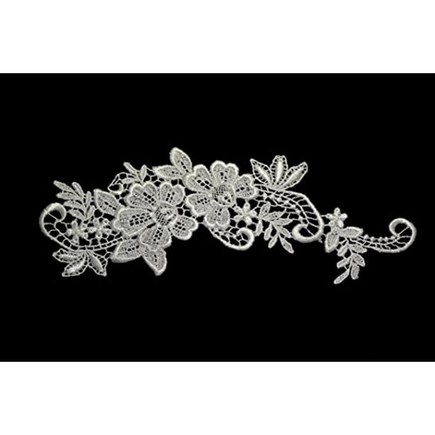 Vintage Venice Lace Applique Fine Embroidery Off-White Flower Lace Patch Sewing Addition for Ballgown Wedding Dresses Gown